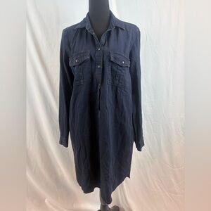 Dark Blue Denim Shirt Dress
